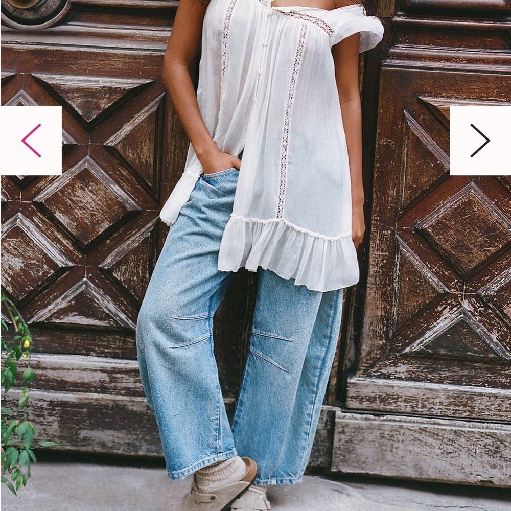 Free People Barrel Jeans Size 25